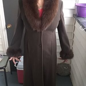 Fox fur classic fit ladies coat